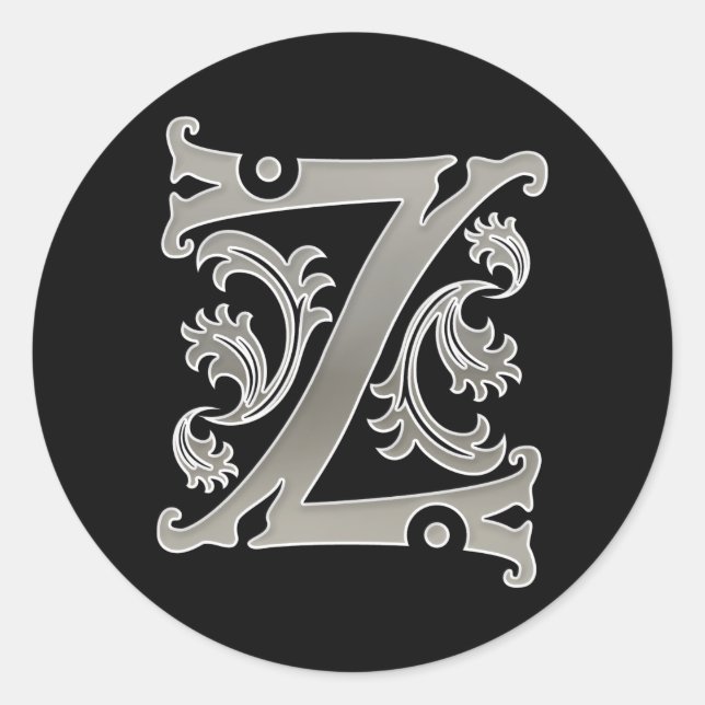 Sticker Z rond initial en argent (Devant)
