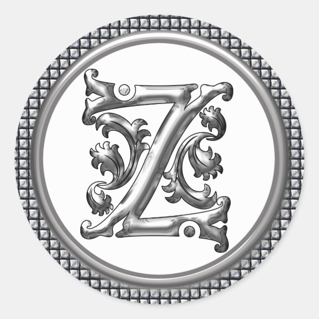 Sticker Z rond initial en argent (Devant)