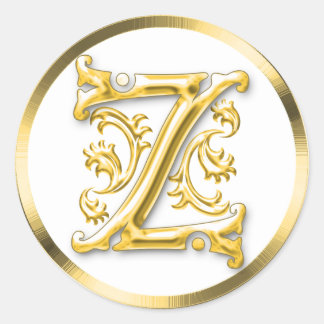 Sticker Z rond initial en or