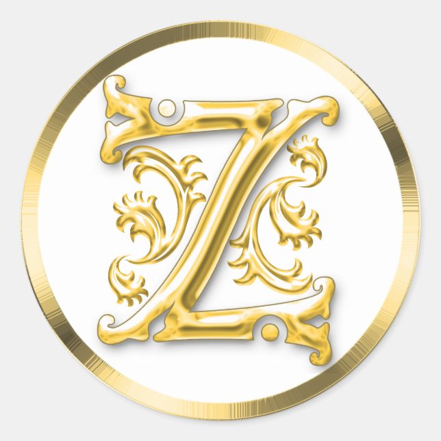 Sticker Z rond initial en or (Devant)