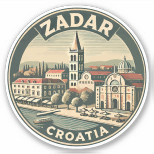 Sticker Zadar Croatie Illustration Insigne d'art de voyage