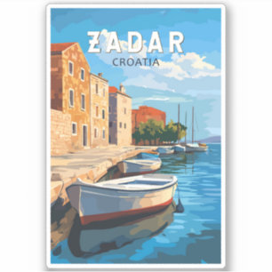 Sticker Zadar Croatie Travel Art Vintage