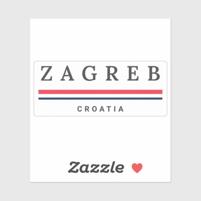 Sticker Zagreb ville Croatie (Feuille)