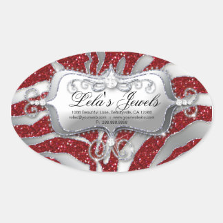 Sticker Zebra Luxury Jewelry Rouge Sparkle Argent