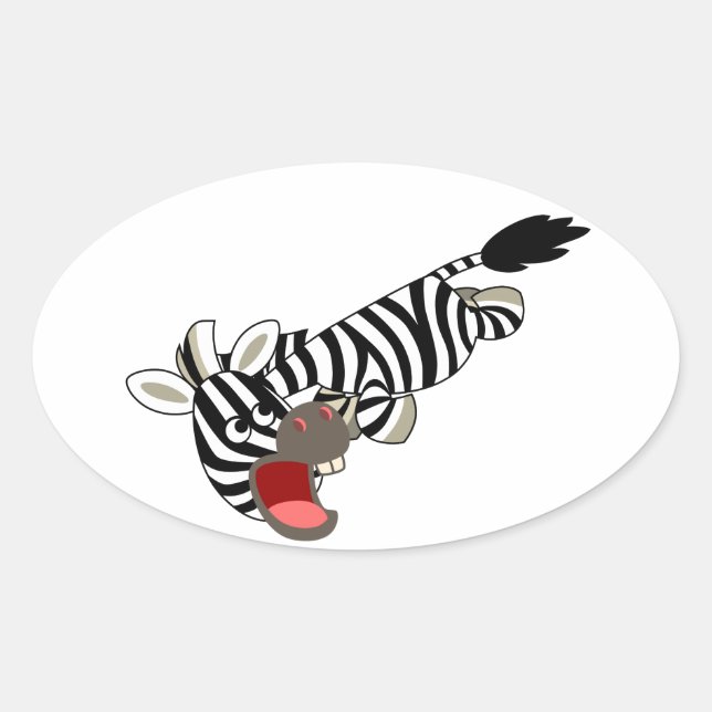Sticker Zebra pour caricature à carreaux mignons (Devant)
