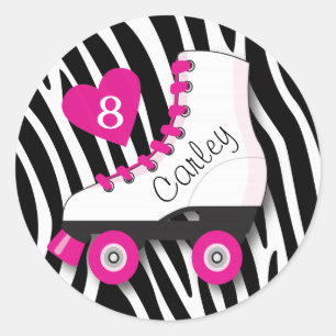 Sticker Zebra Roller Skate