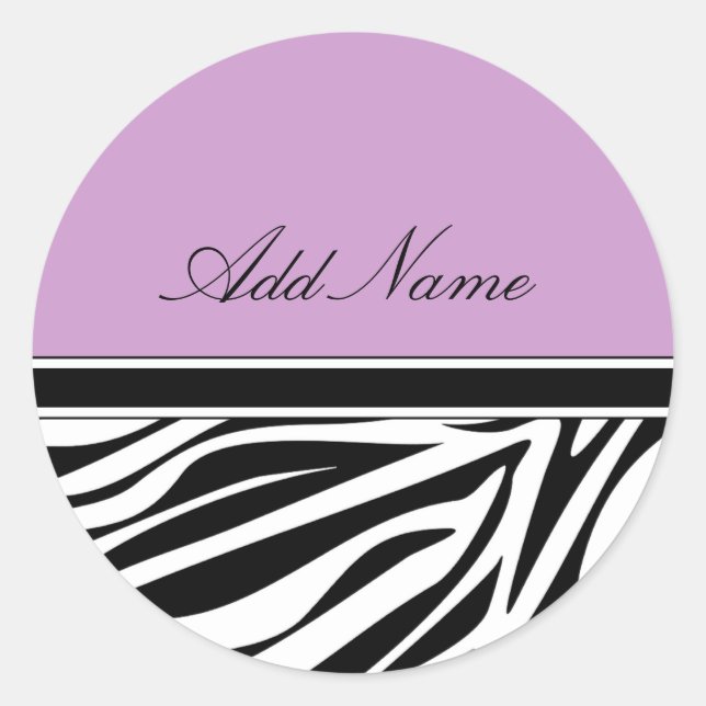 Sticker Zebra Stripes Monogram Étiquettes (Devant)