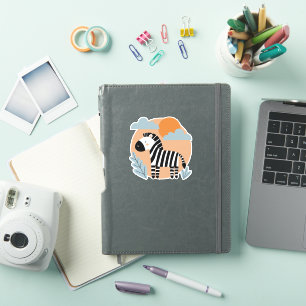 Sticker Zèbre Fantaisiste Inspiré du Style Scandinave