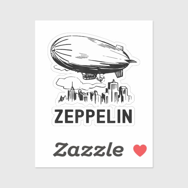 Sticker Zeppelin Rétro Vintage - Croquis de dirigeable (Feuille)