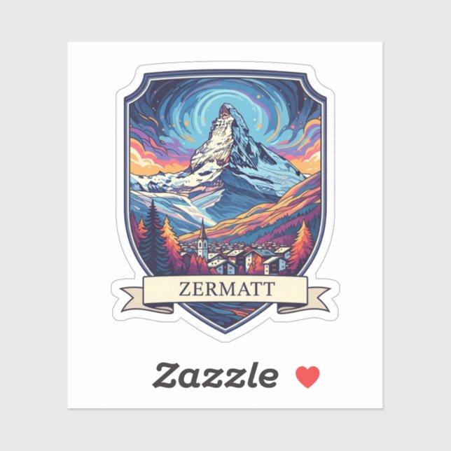 Sticker Zermatt Suisse Matterhorn (Feuille)