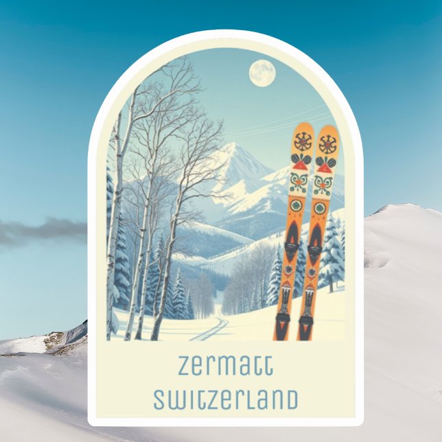 Sticker Zermatt Suisse souvenir de vacances de ski  (Créateur téléchargé)