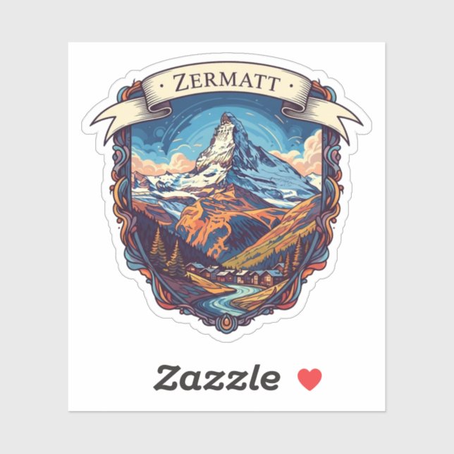 Sticker Zermatt Switzerland Matterhorn (Feuille)