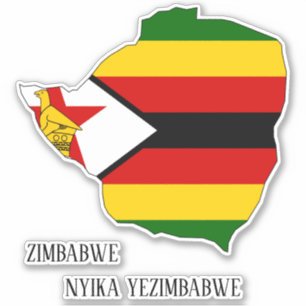 Sticker Zimbabwe Drapeau Charme Carte Patriotique