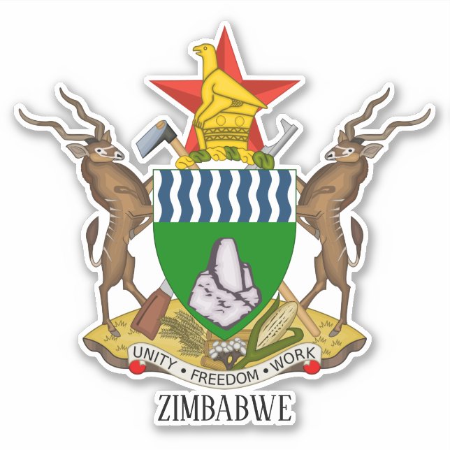 Sticker Zimbabwe National Armoiries Patriotique (Devant)