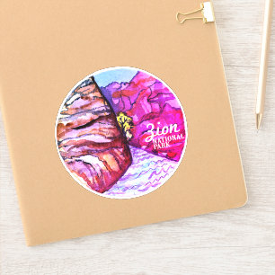 Sticker Zion National Park Utah Narrows Watercolor
