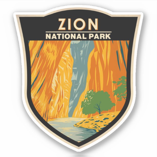 Sticker Zion National Park Utah The Narrows Vintage (Devant)