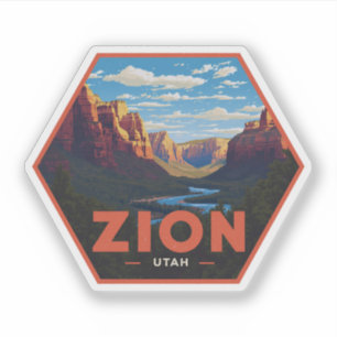 Sticker Zion National Park Vintage voyage Utah