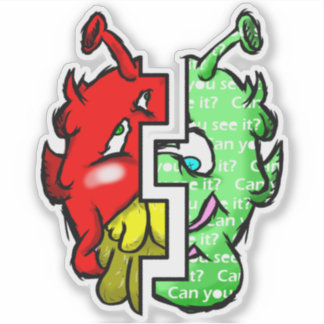 Sticker Zippy Trippy Alien Dazs 2 Face Gre/Re