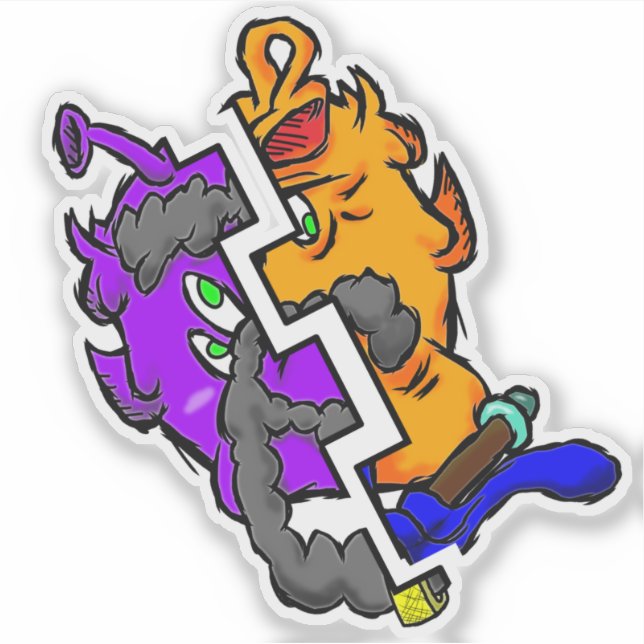 Sticker Zippy Trippy Alien Dazs 2 faces Ha/Vieux (Devant)