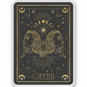 Sticker Zodiac Gemini Astrologique Noir & Or