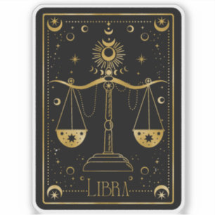Sticker Zodiac Libra Astrological Black & White