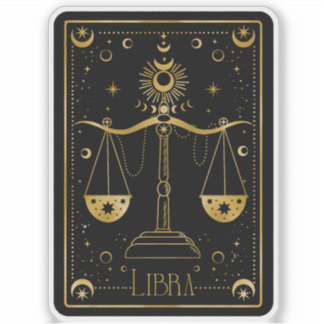 Sticker Zodiac Libra Astrological Black & White