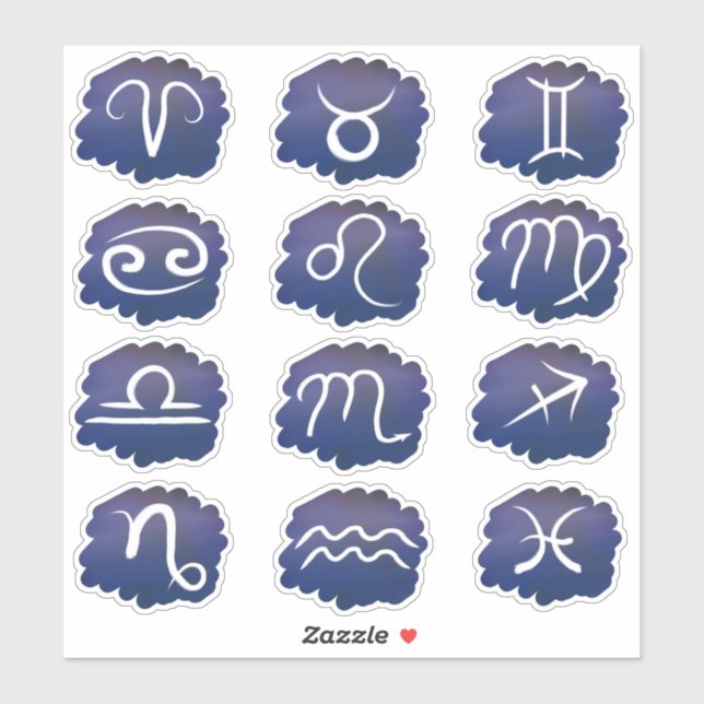 Sticker Zodiac Sign Pack (Feuille)