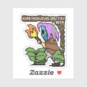 Sticker Zoe Pixel Sign – “Niveau bêta ?”