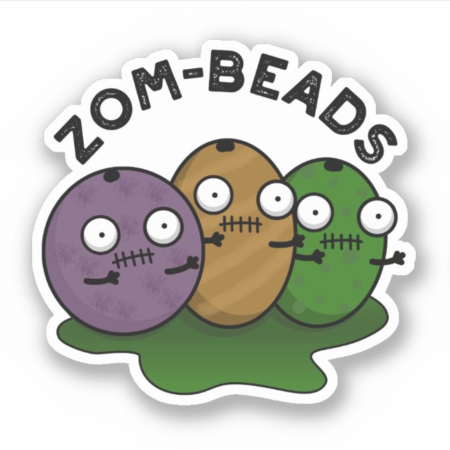 Sticker Zom-perles amusant Halloween Zombie perles jeu (Devant)