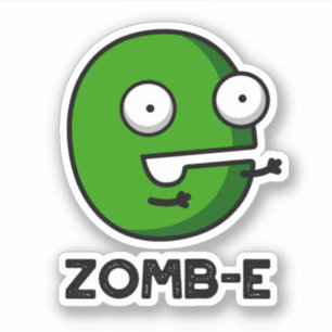 Sticker Zomb-E Drôle Halloween Zombie Alphabet Pun