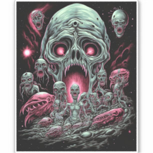 Sticker Zombie Créations Sci-fi Horror Art