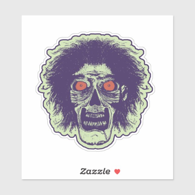 Sticker Zombie Orange Eyes Green (Feuille)