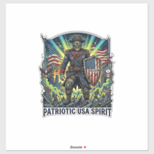 Sticker Zombie Patriotique Général Zombie Patriotique Apoc