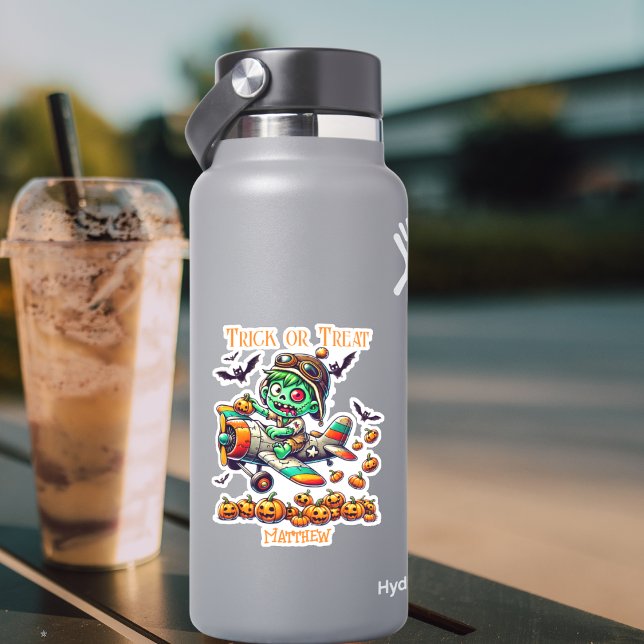 Sticker Zombie Pilote Avion Citrouilles Halloween personna (Créateur téléchargé)