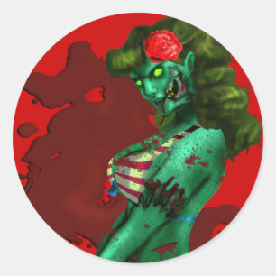 Sticker Zombie Pin-up