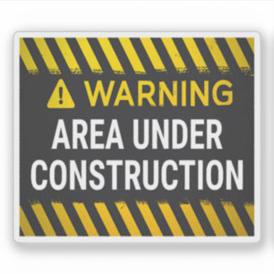 Sticker Zone d'avertissement en construction