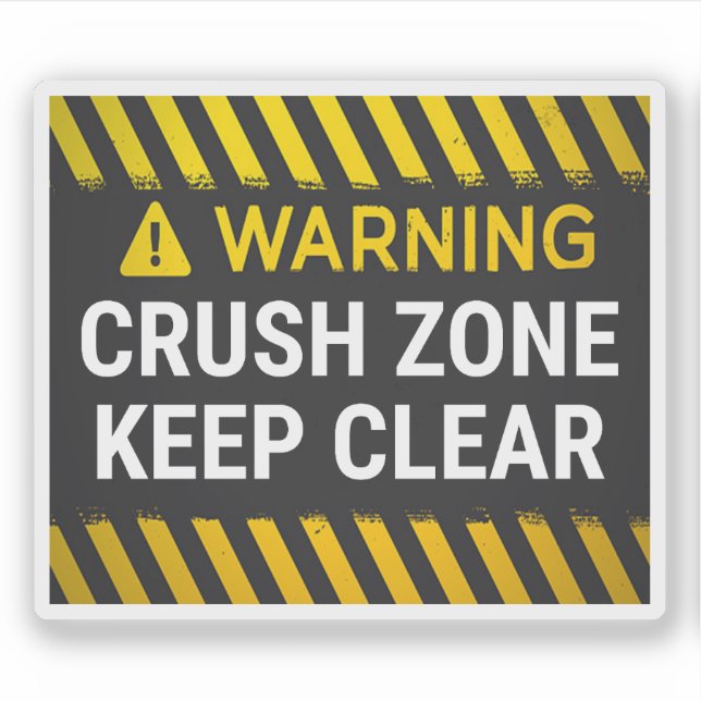 Sticker Zone de danger d'écrasement à maintenir dégagée (Devant)