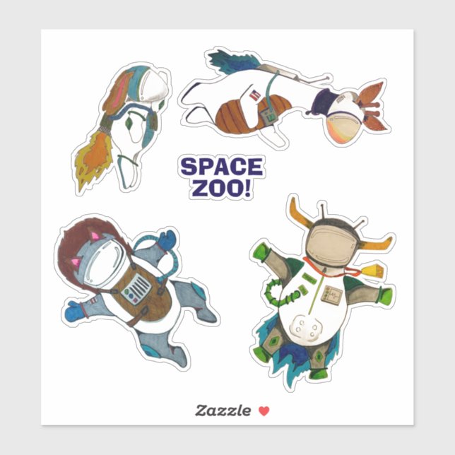 Sticker Zoo spatial ! (Feuille)