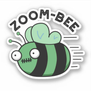 Sticker Zoom-bee Drôle Halloween Zombie Bee Pun