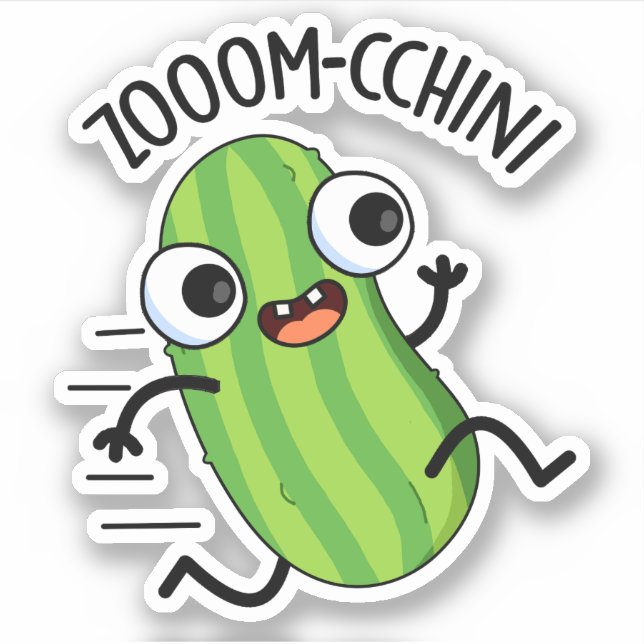 Sticker Zoom-cchini Funny Zucchini Pun (Devant)