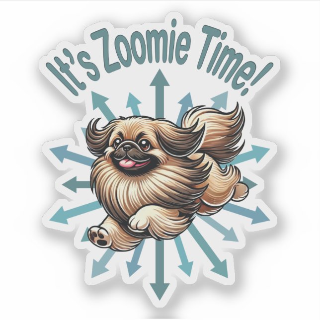 Sticker Zoomie Time Pekingese (Devant)