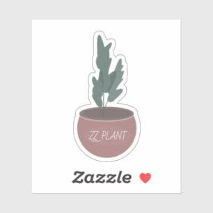 Sticker ZZ Botanique Houseplants Plante Pot Vert