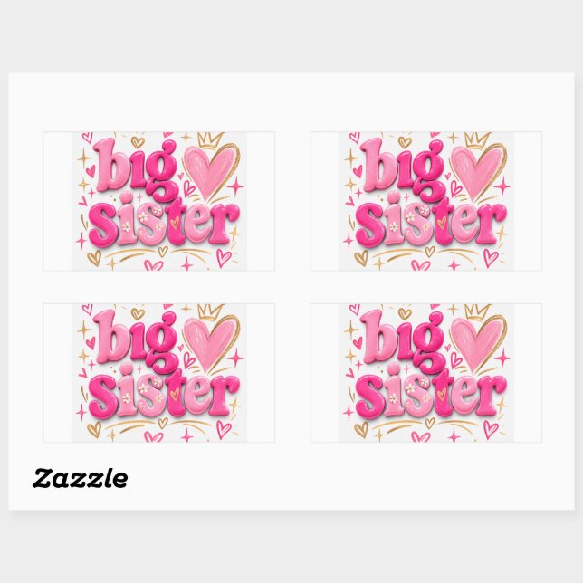 StickerCute Autocollant Grande Sœur – Cadeau Adora (Feuille)