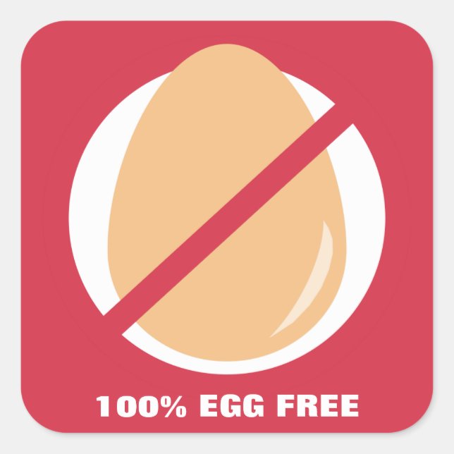 Stickers 100% Oeuf Free Food Allergy Alert Sticker (Devant)