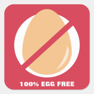Stickers 100% Oeuf Free Food Allergy Alert Sticker