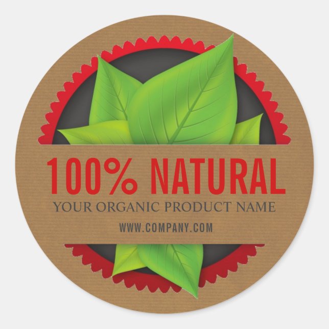 Stickers 100% produit biologique à base de plantes (Devant)