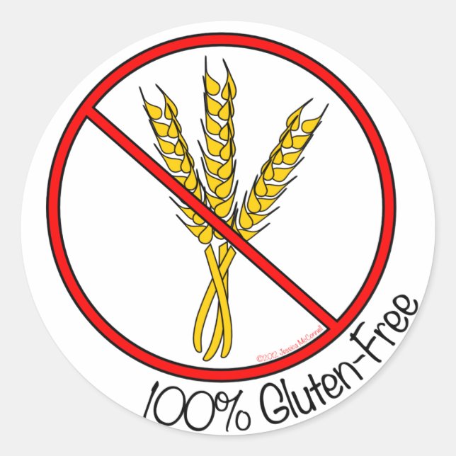 Stickers "100% sans gluten" (gros) (Devant)