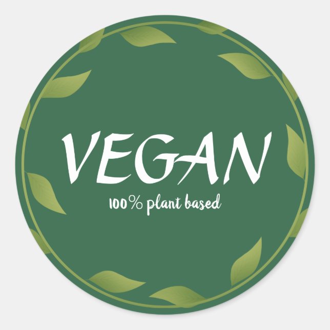 Stickers 100% Vegan Basés Sur Le plante | Petites  (Devant)