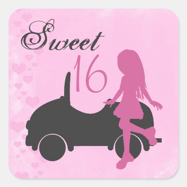 Stickers 16 Silhouette rose et noire (Devant)