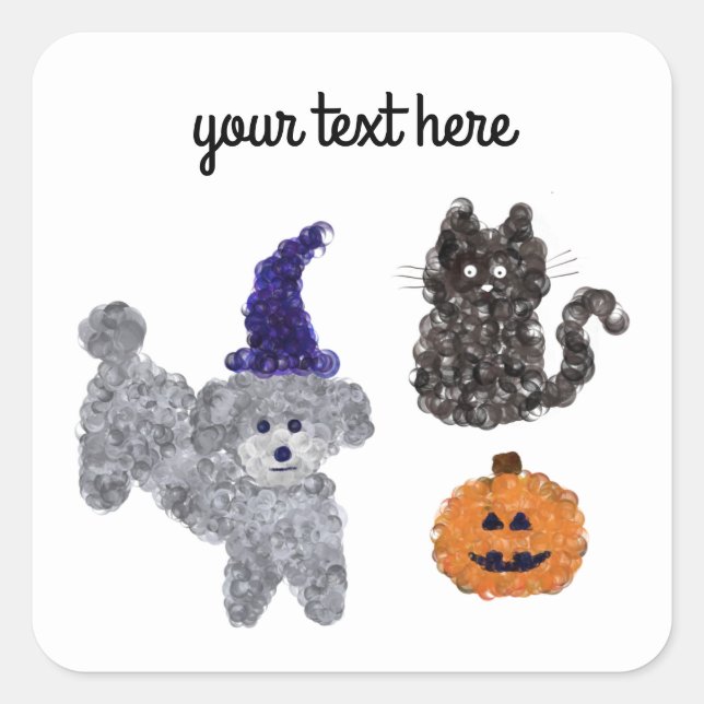 Stickers #1-4 Gris Halloween (Devant)